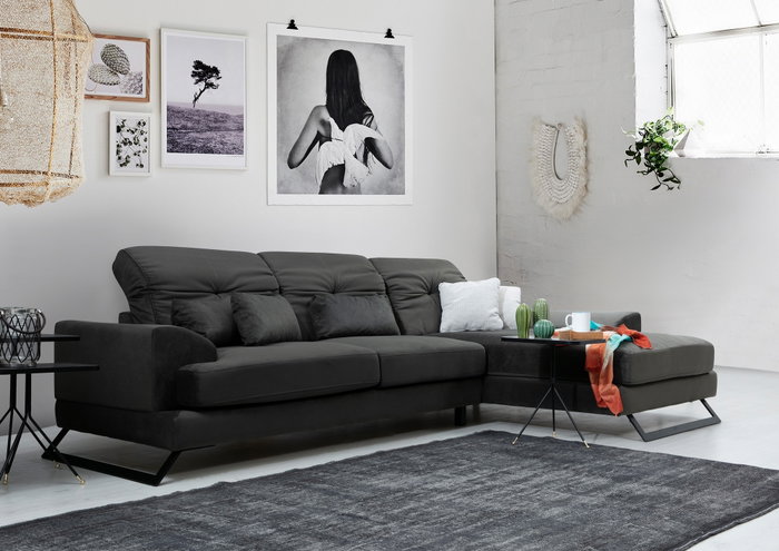 Atelier Del Sofa L3+Chl Sofá Esquinero Derecho, Antracita, 308 cm x 190 cm